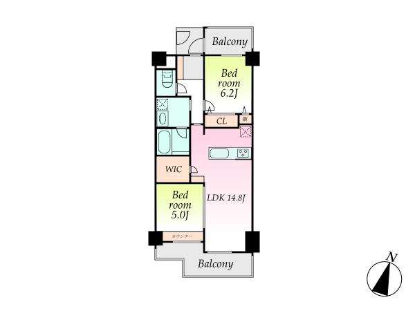 世田谷区若林5丁目中古マンション（間取り図）