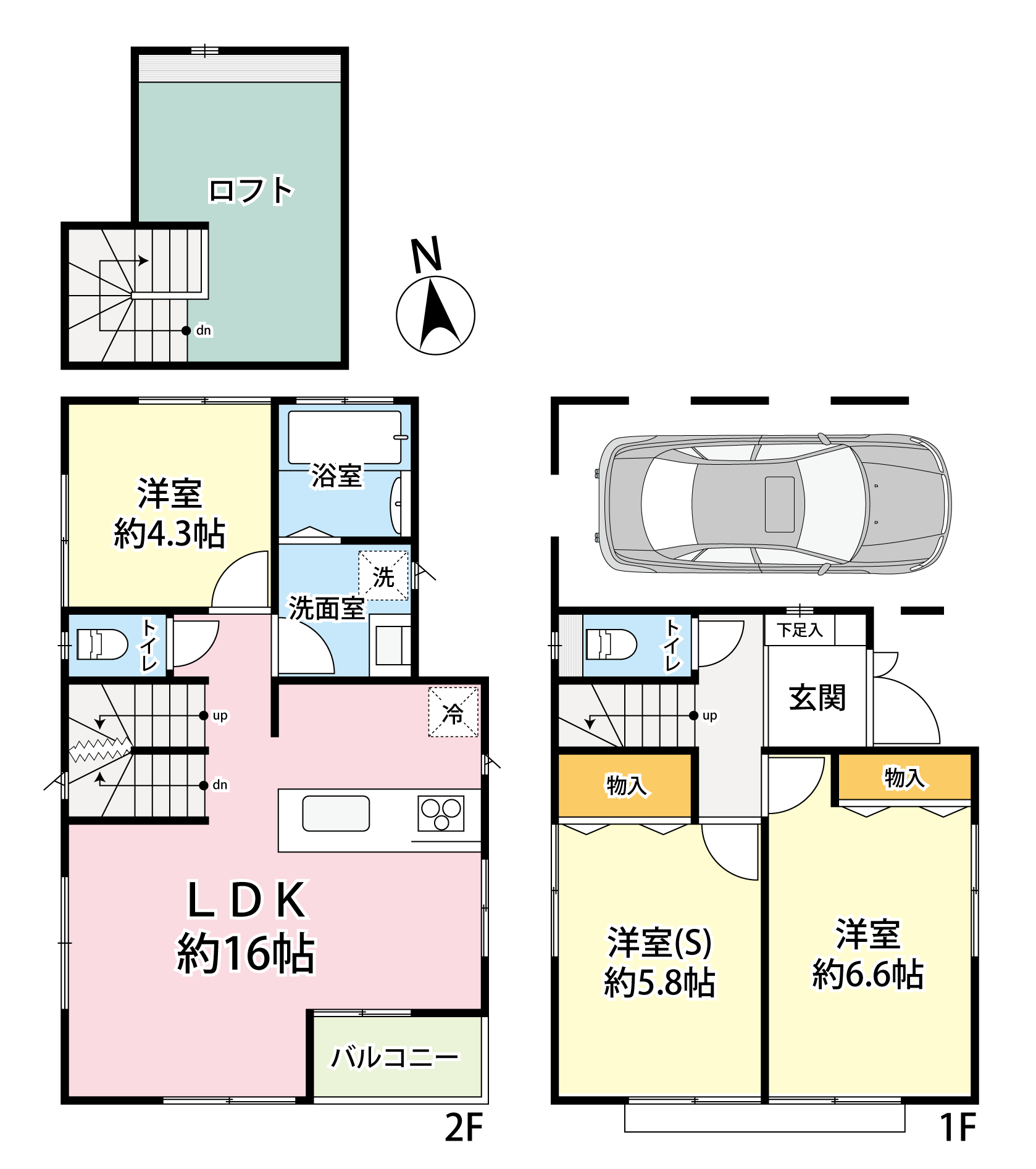 中野区大和町４丁目　中古一戸建て（間取り図）