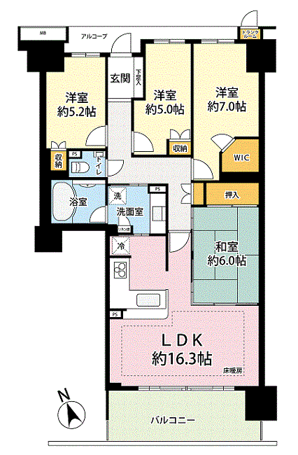 川崎市高津区久地中古マンション（間取り図）